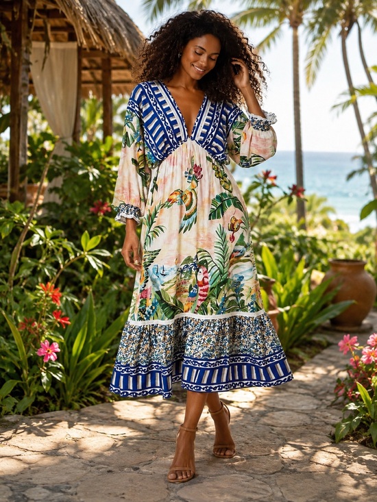 FARM Rio Dresses & Skirts - Farm Rio Anthropologie Macaw Flight Maxi Dress Sz S US 4